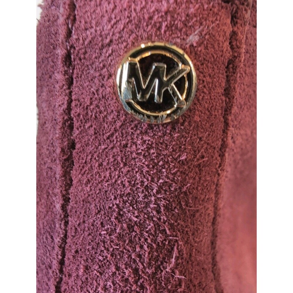 Michael Kors Magenta Suede Ankle Boots 4 Inch Heel Booties Women's Size 8 - Picture 6 of 10